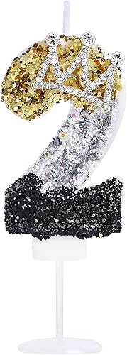 Miniatura 8 de Kinsynko Velas de cumpleaños número 7 de 3.15 pulgadas, decoración de tarta de feliz cumpleaños 7 con corona para cumpleaños de siete años, boda,