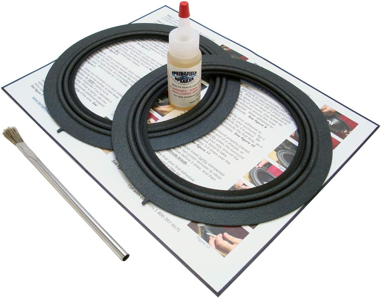 Springfield Speaker 7" Foam Surround Edge Repair Kit - 2 Pack - Compatible with Toyota Sequoia, Tundra, Mark Levinson 86160-AF060, 86160-AF070 Door Speakers