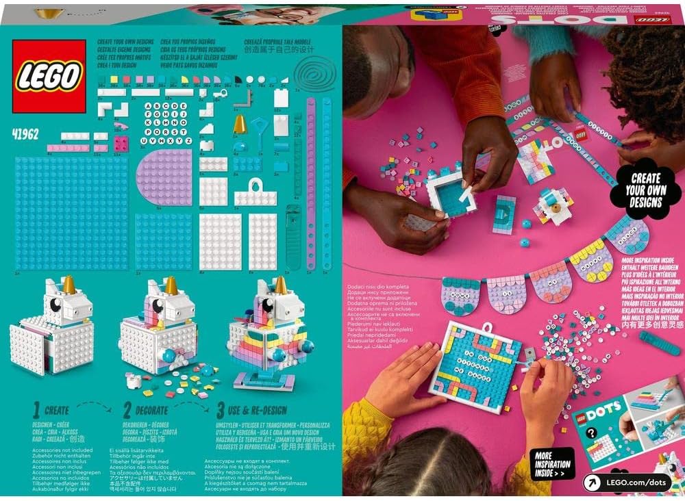 Lego DOTS Unicorn Creative Family Set, 5in1 Toys with Letter Board, Bracelet Making Craft Set, Creative Hobby for Girls and Boys from 6 Years 41962 - Image 6