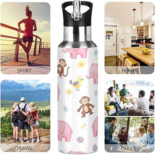 Miniatura 5 de Cute Elephants Stainless Steel Vacuum Insulated Water Bottle 32 Oz Leakproof Water Bottles, BPA-Free Sport Water Bottle Insulated