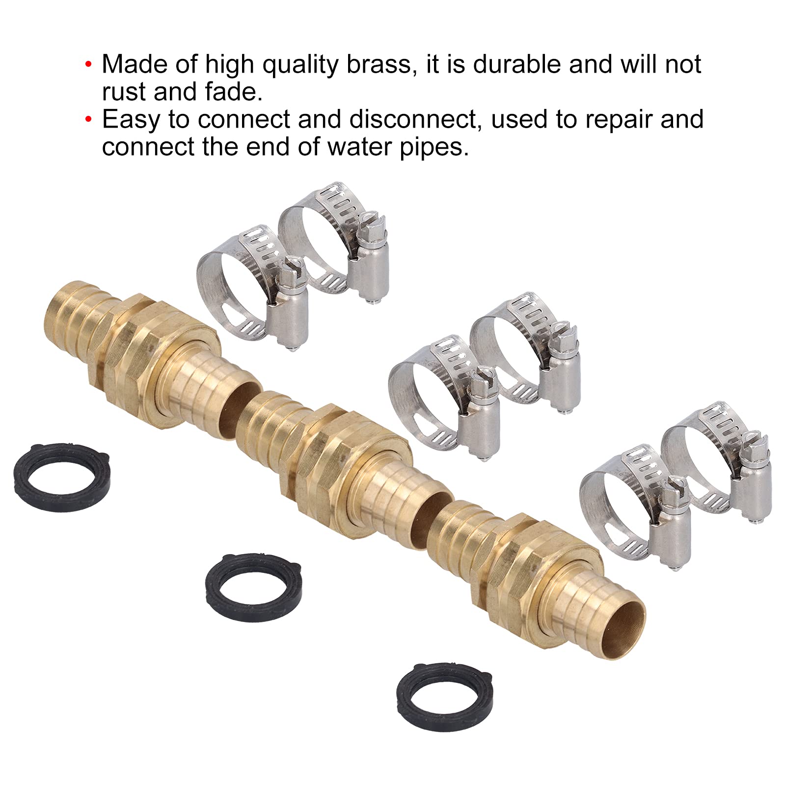 Set di connettori per riparazione tubi da giardino Materiale in ottone resistente Installazione semplice per il giardino domestico
