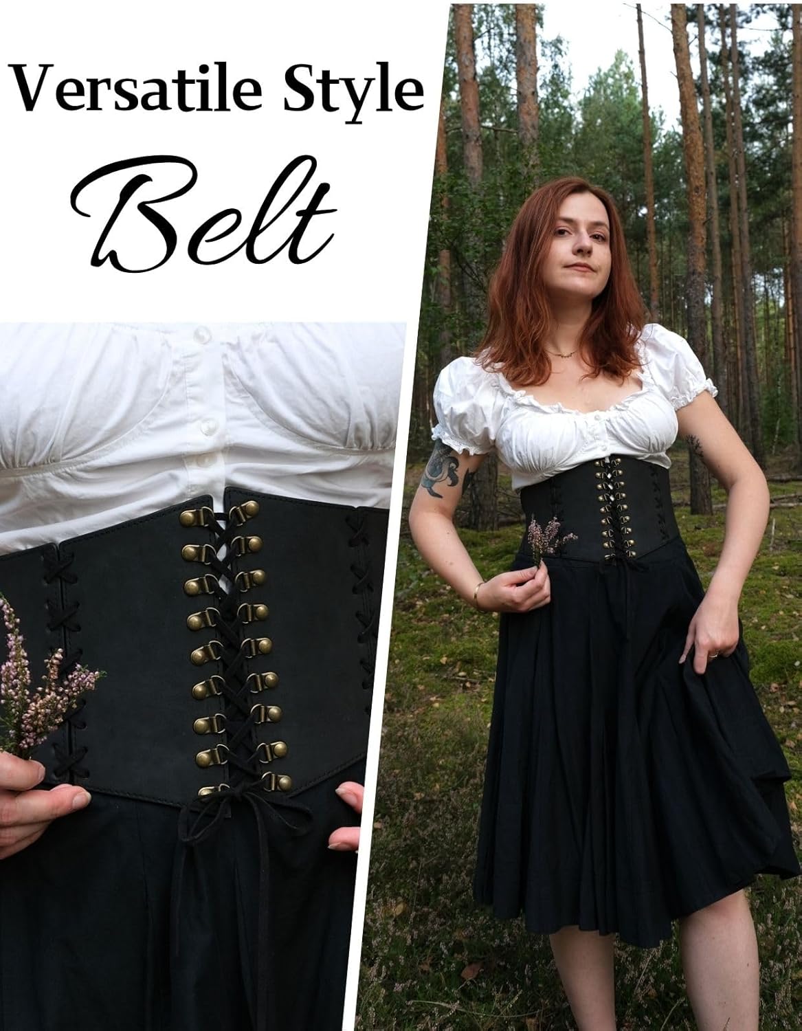 Scarlet Darkness Women Wide Belt Elastic Waist Belt Lace-up Corset Belts for Dress - Image 6