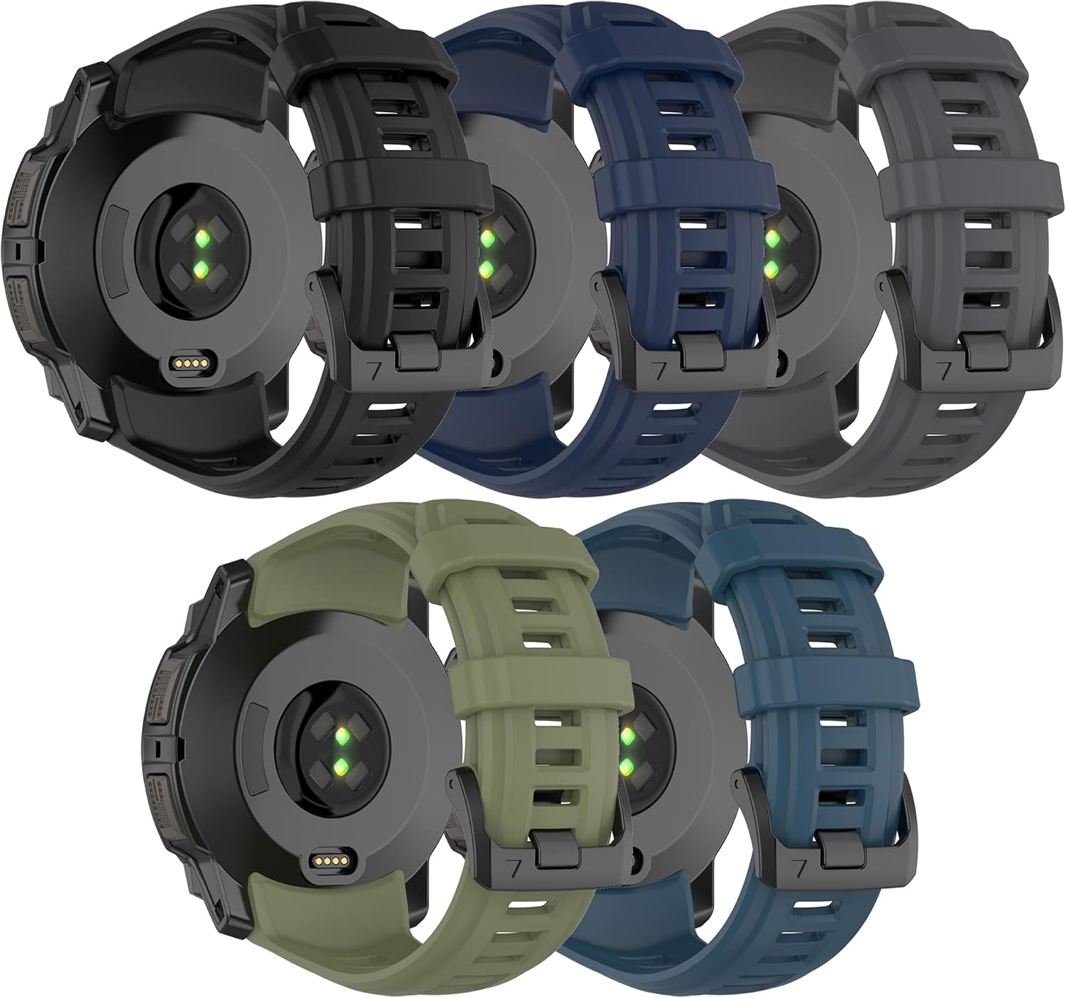 Band for Garmin Instinct 3, Soft Silicone Replacement Watch Band Strap for Garmin Instinct 3 Amoled/Solar (No Tracker)