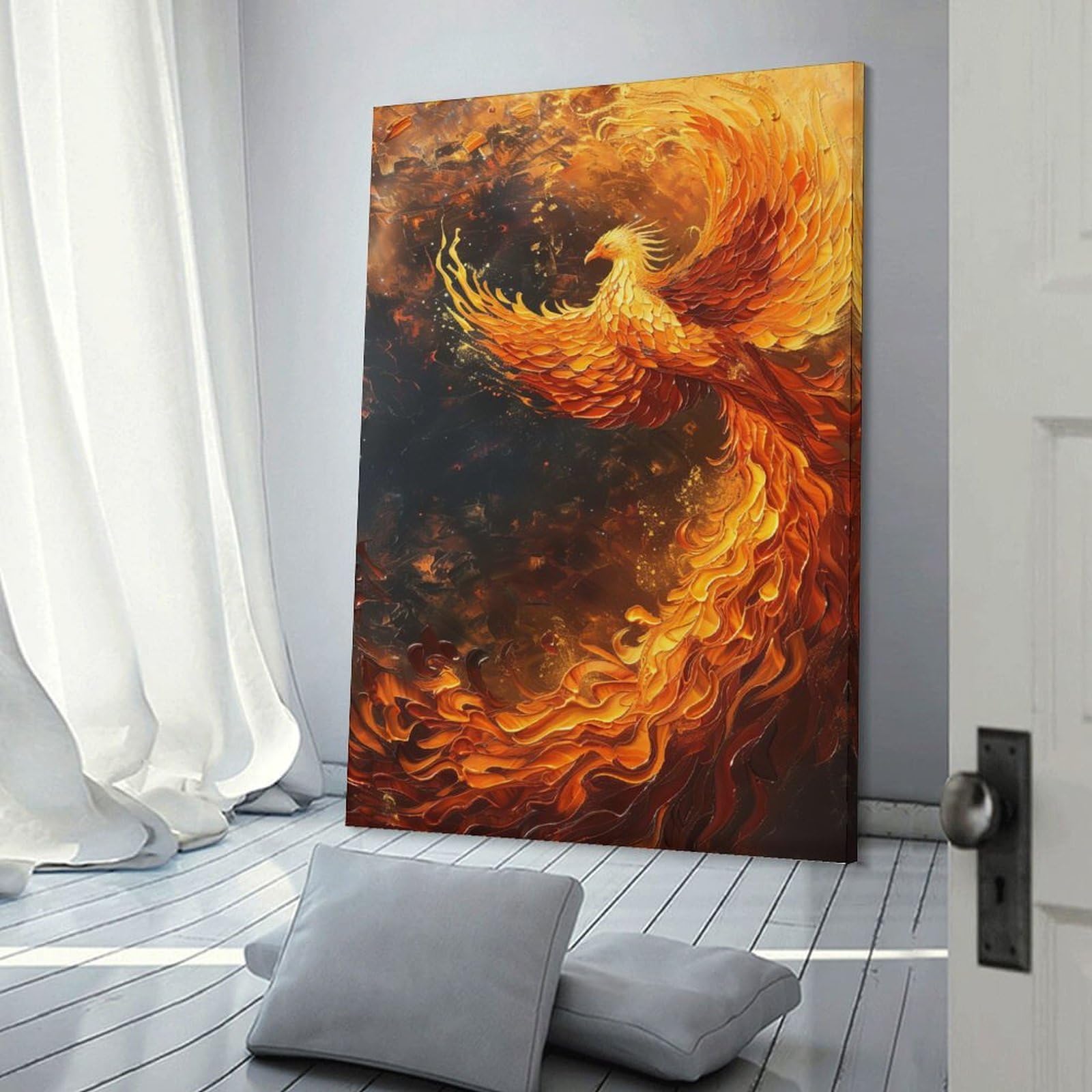 Junmoney Frame-Style-14 Celestial Phoenix Wall Picture Print 20X30inch(50X75cm), For Apartment Walls, Studios Or Work Areas, A Simple Refresh For Blank Walls