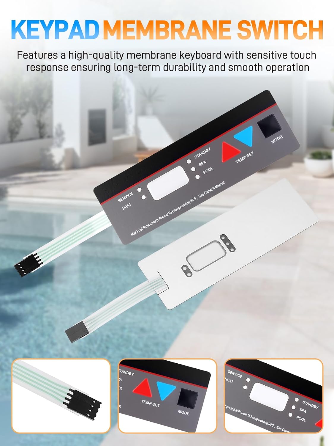 IDXL2DB1930 Display Board with Control Panel Keypad Membrane Assembly Compatible with Hayward Universal H-Series Pool Low Nox Heaters H250IDL2 H150FDN H200FDN H250FDN H300FDN H350FDN H400FDN