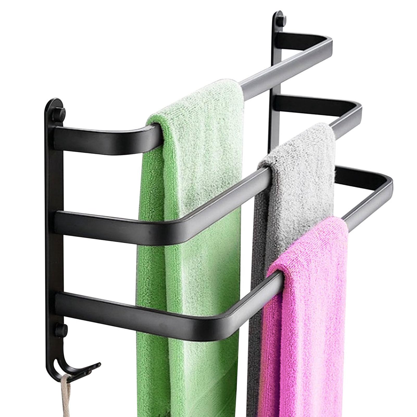 Porte-serviettes mural salle de bain 80cm rail de suspension pour grand drap de douche