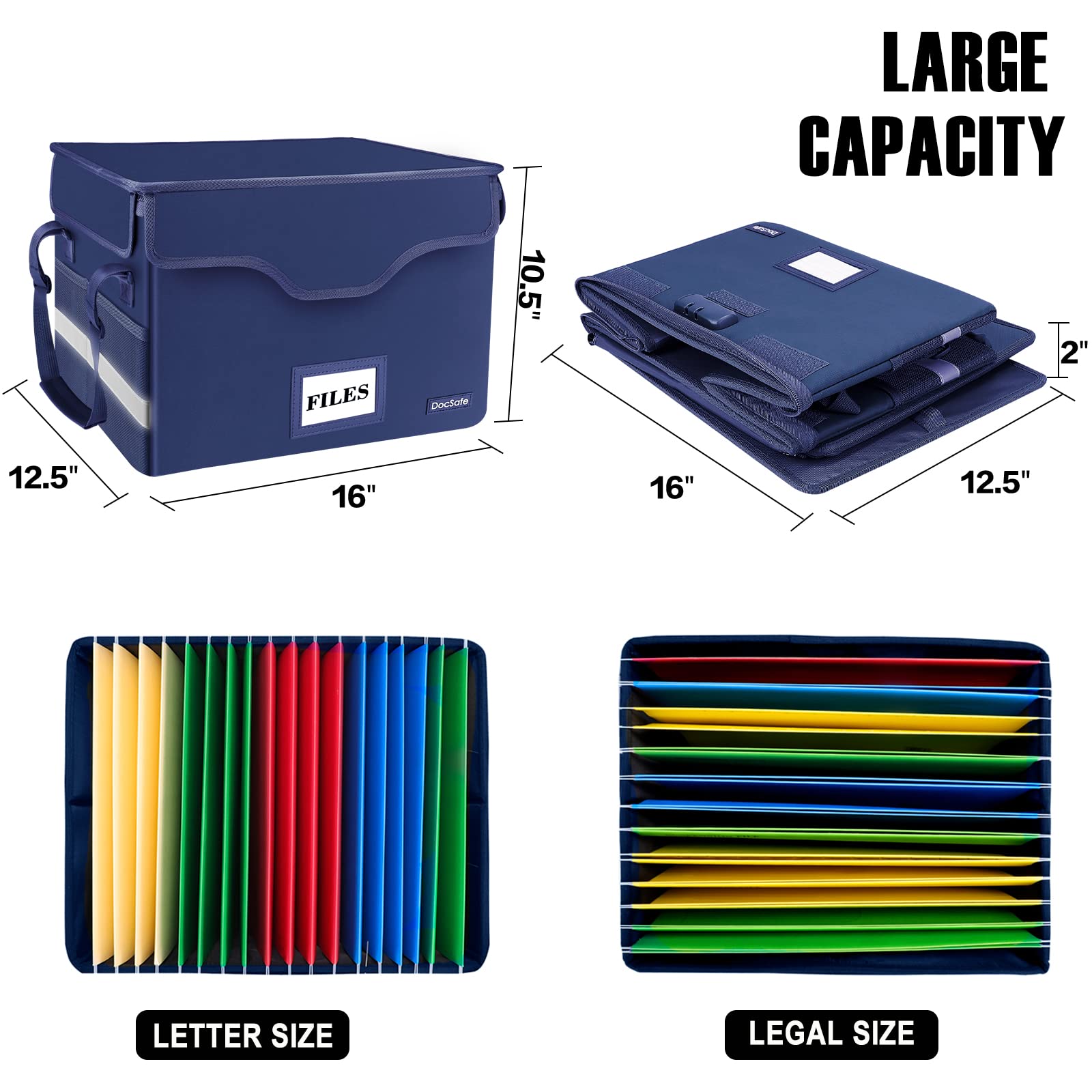 Astucci Grandi Borsa Portadocumenti Ignifuga E Impermeabile | Capacità A4 | 13 Scomparti | Protezione Massima Cartella Ignifuga - Foto 11