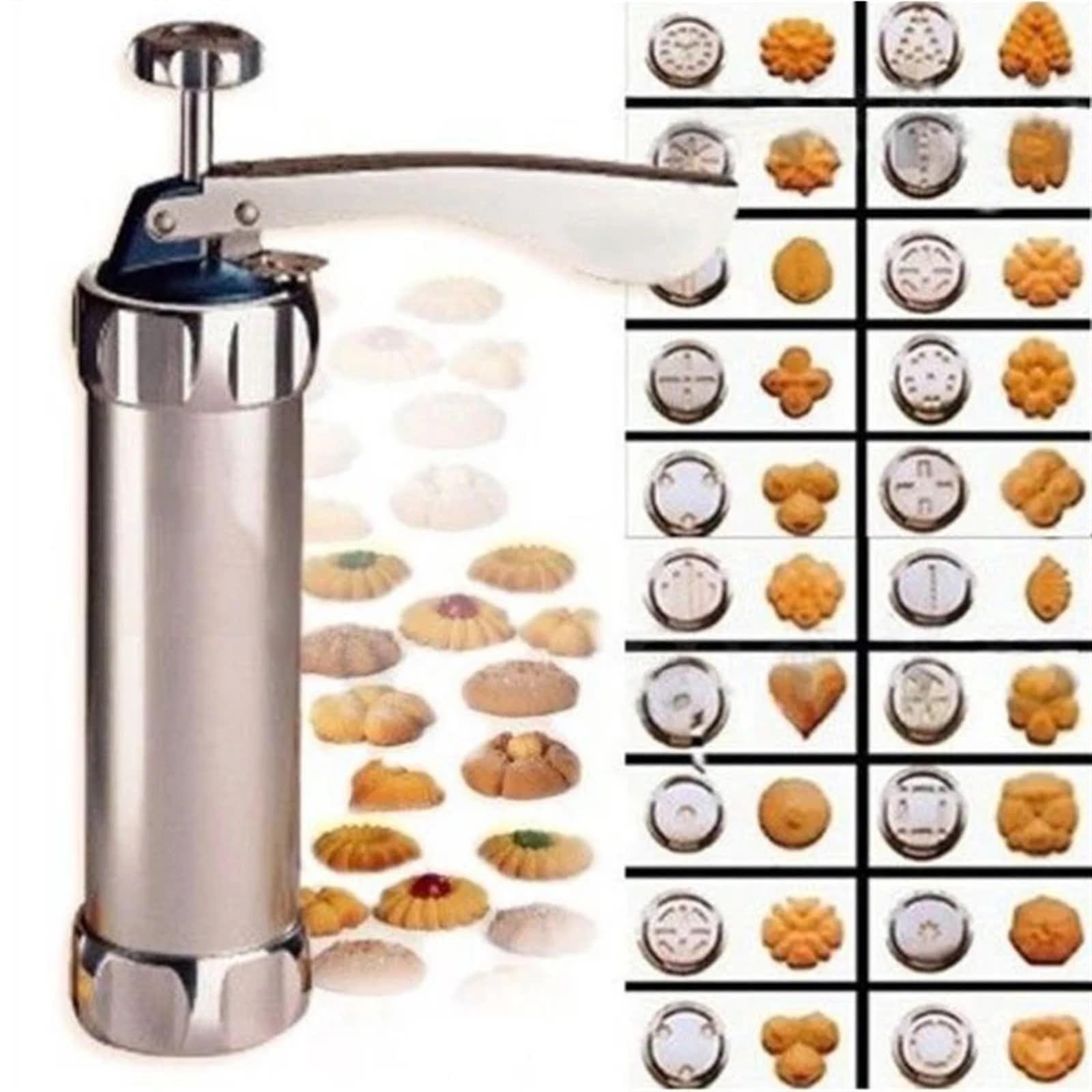 Manga Pastelera Aluminium Alloy Cake Cream Decorating Sets Cookie Making Machine Nozzles Mold Pastry Syringe Extruder Kitchen Baking Tools(24 IN 1,1 Set)