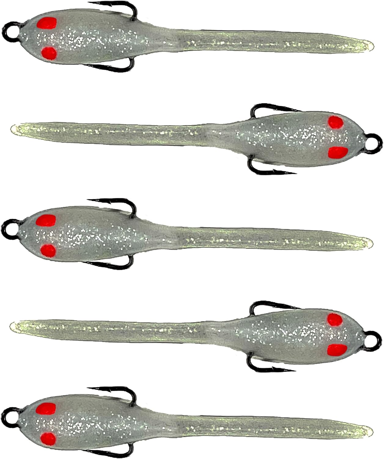 DELONG LURES 3" Tadpole pre Rigged Fishing Lures for Bass, Animated Crappie Fishing Bait Scented Pre Rigged Fishing Tackle Fishing Lures for Freshwater