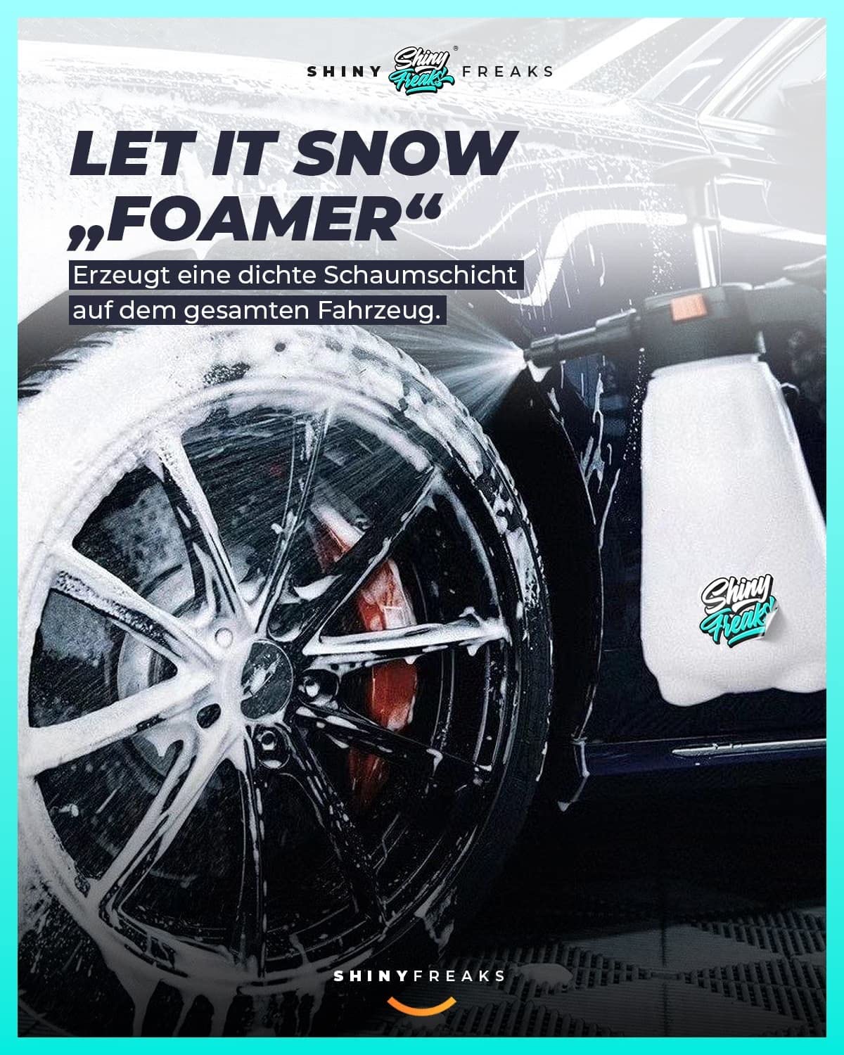 Sonax ActiFoam Aktivschaum (1L) hochkonzentrierter Snow Foam + chemicalworkz Waschhandschuh + Schaumsprüher - schonende Autowäsche - Vorreiniger, Shampoo, pH-neutral, waschen, reinigen | 5-teilig