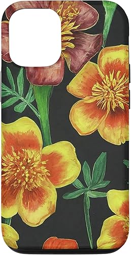 Miniatura 4 de iPhone 14 Pro Max Marigolds Yellow Orange Spring Flower Pattern Case