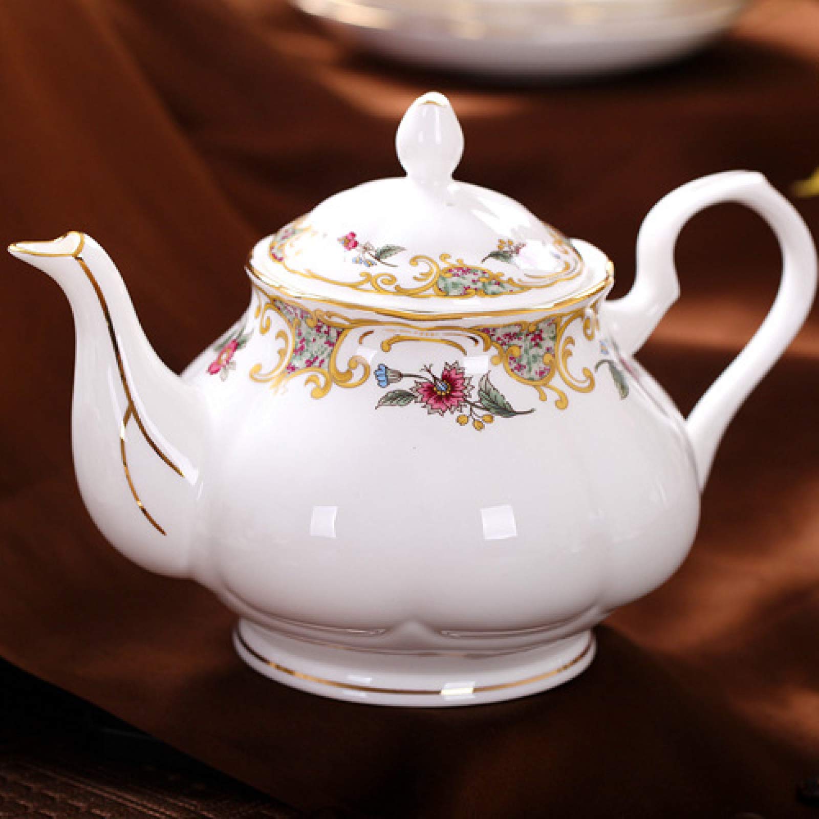 Zestaw filiżanek do espresso, kubki kawy, 15 sztuk zestawów herbaty dla dorosłych z dzbankiem Popołudniowa filiżanka i spodek porcelany kostnej Cukiernica dzbanek na mleko Prezent ślub