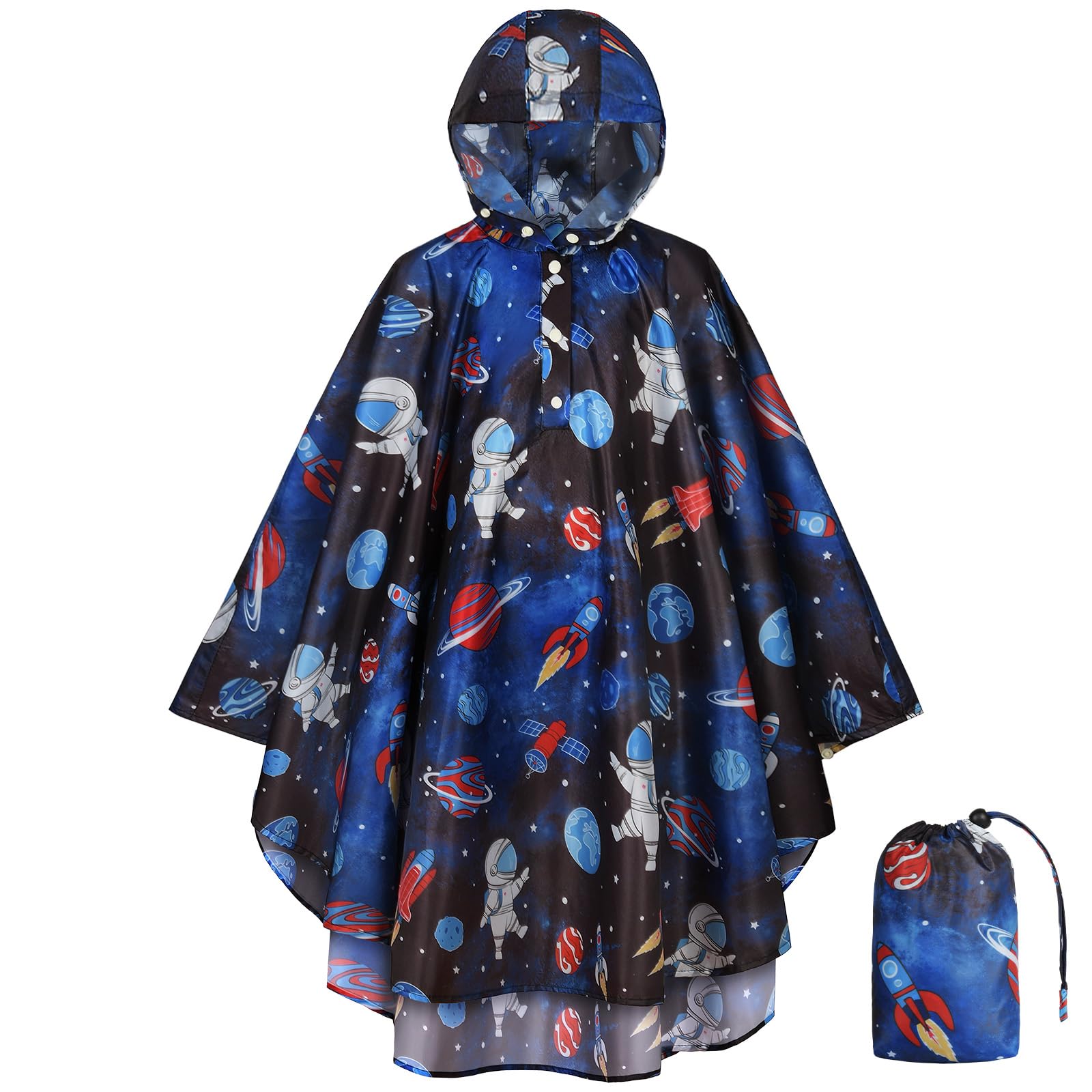 Poncho Impermeable Niños, Chubasquero Niñas, Chubasquero Niño con Capucha y Botones, Reutilizable Poncho de Lluvia Ligero Poncho con Capucha, para Escuela Senderismo Ciclismo Viajes