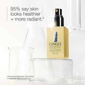 Clinique Dramatically Different Moisturizing Lotion + SPF 50 for Dry To Dry Combination Skin Types | Hydrating + Sun Protection