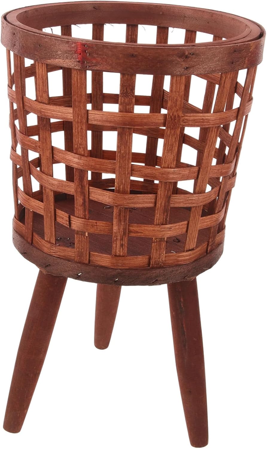 BESPORTBLE Wooden Flower Pot Stand for Indoor Decor Handwoven Woven Plant Basket Creative Nordic Planter Holder Base for Home Balcony 1 Piece