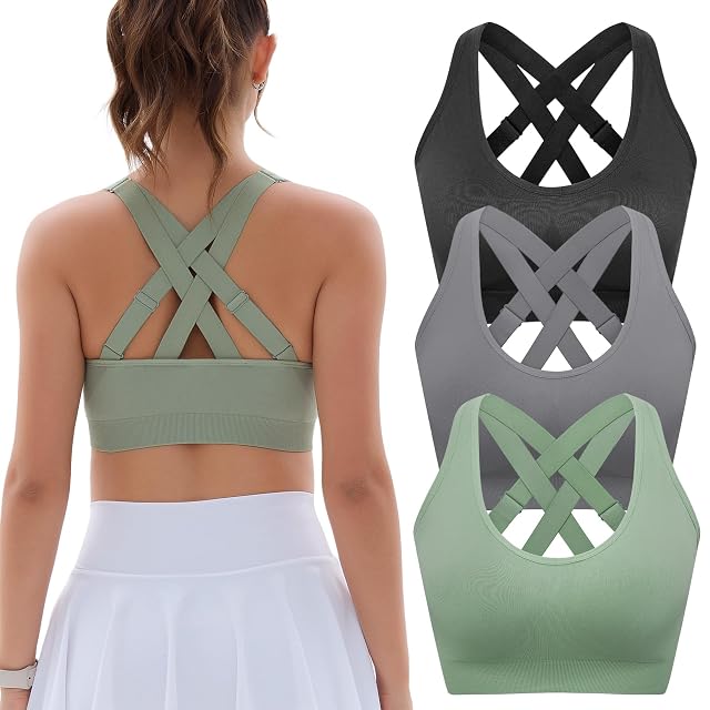 FITTIN Adjustable Sports Bras for Women High Support Impact Padded Full Coverage Bra for Workout Gym - for