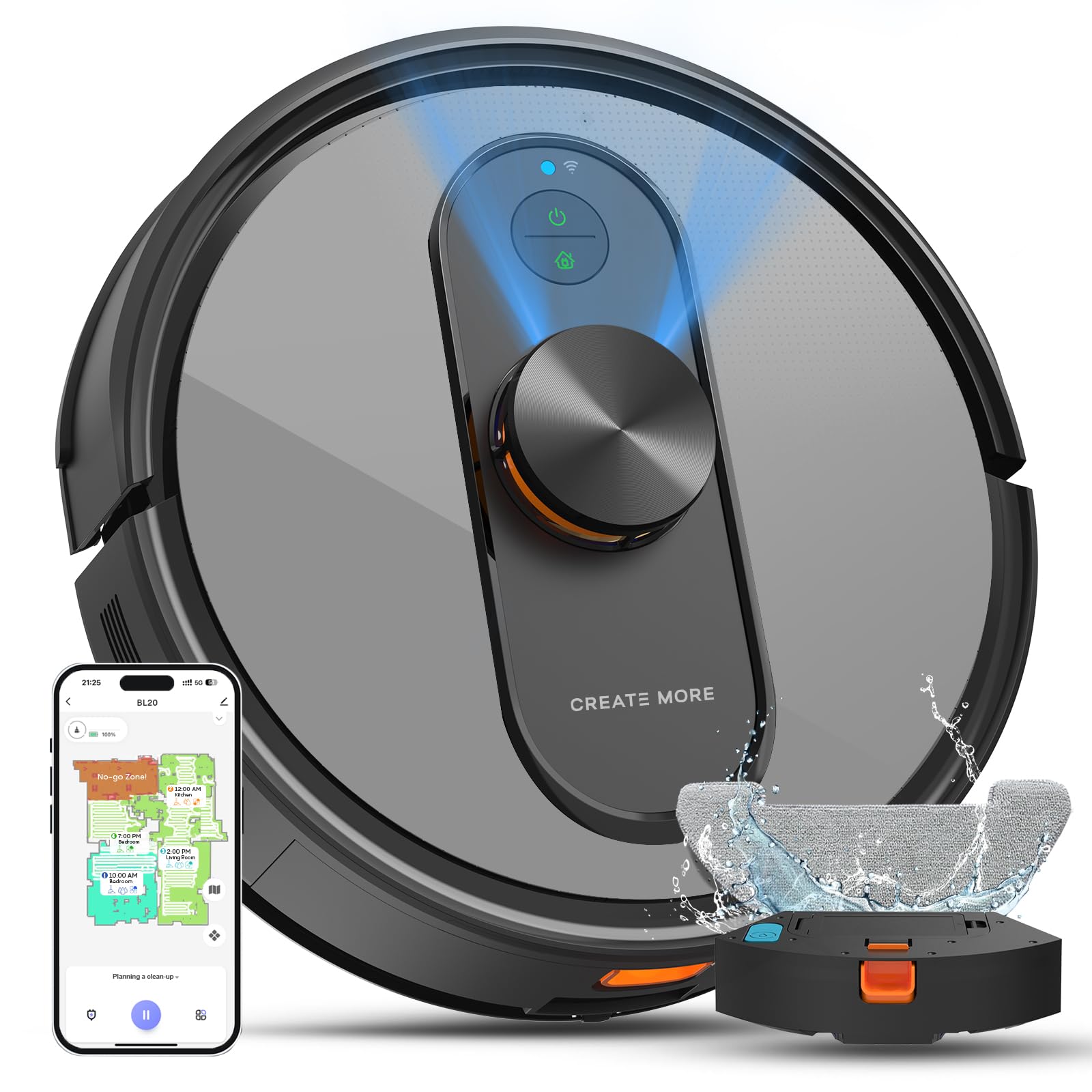 Brand Name: Self-Emptying 5000Pa Robot Vacuum with Mapping & Control