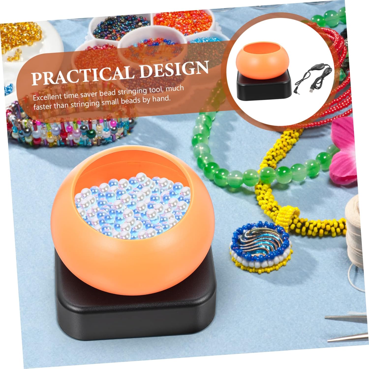 CORHAD Quick Bead Threading Tool Beads Crafting Tool Beading Jewelry Bracelets Compact Easy to Use