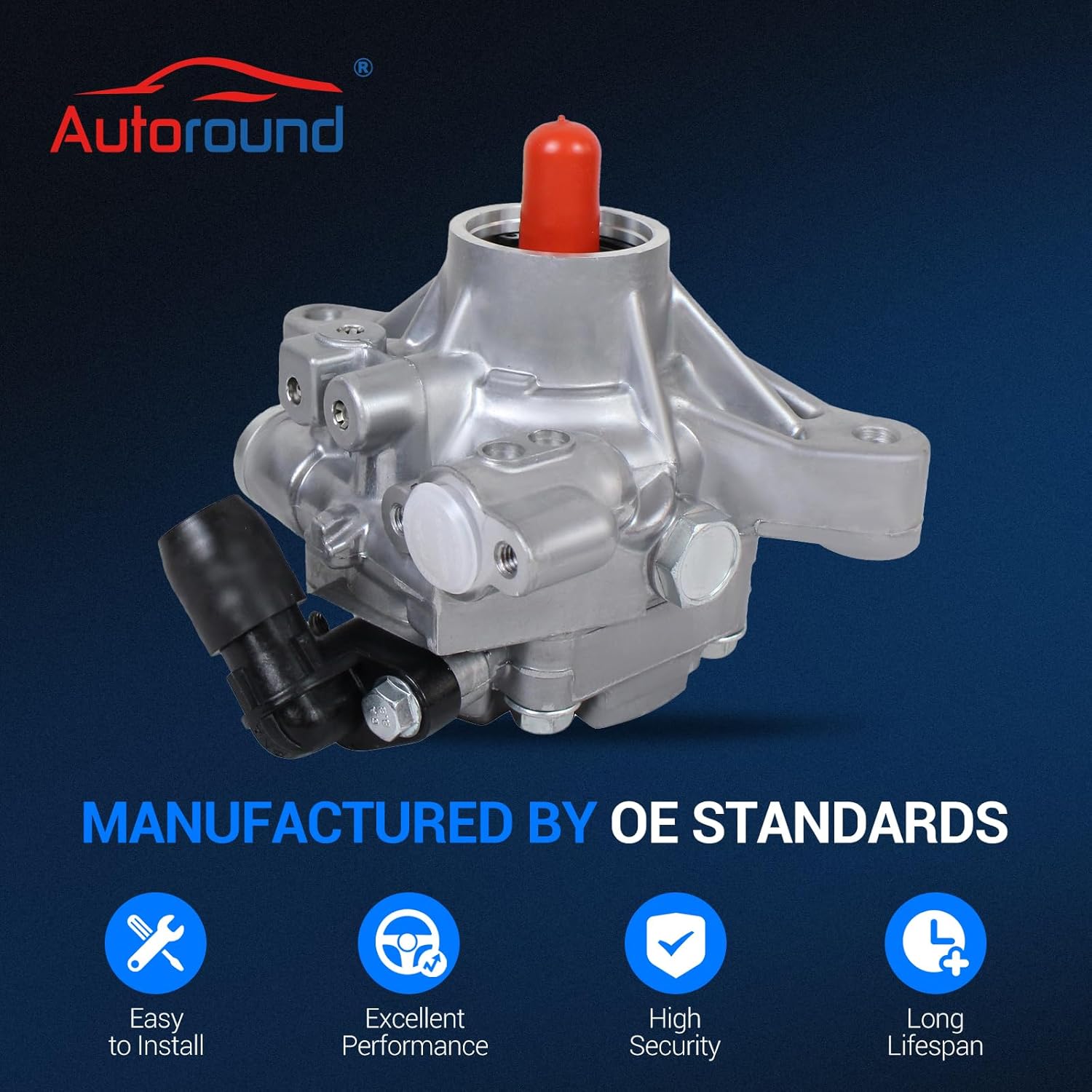 Autoround Power Steering Pump Fit for Honda Civic 1.8L L4 2006-2011, Replace# 21-5456 55-5822 56110-RNA-A01 36-215668