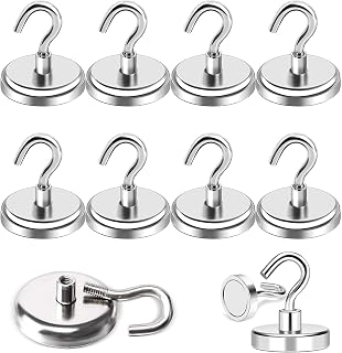 8 Pcs Magnetic Hooks for Cruise Cabins, Magnetic Hooks Strong Magnet with Hook for Fridge, Small Magnetic Holder for Van Tool Magnetic Hanger for Towel, Kitchen Bathroom