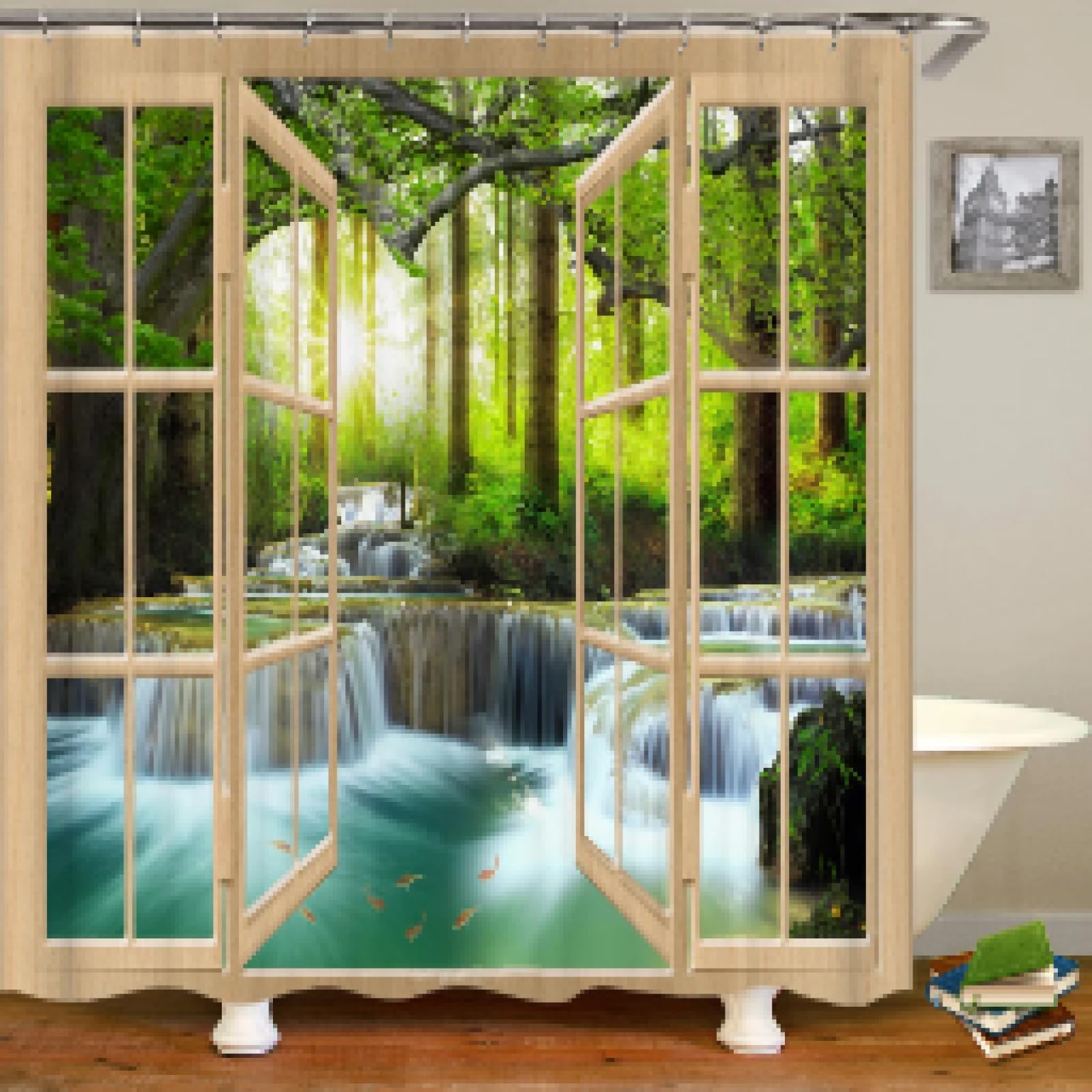 Rideau douche imperméable anti-éclaboussures grand format 165x220