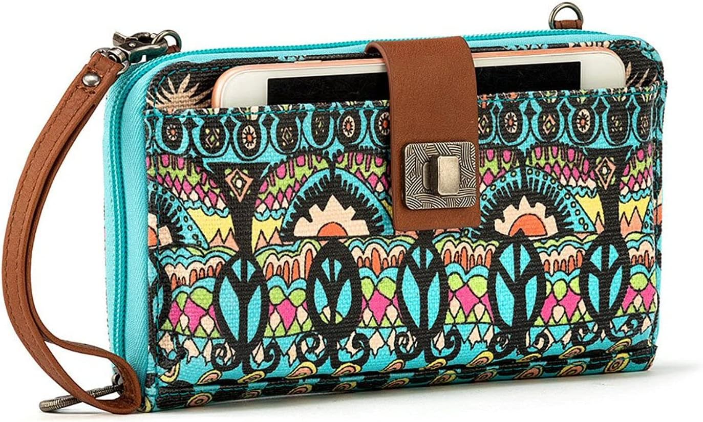 Sakroots Artist Circle Smartphone Crossbody in Coated Canvas, Detachable Wristlet Strap - Image 2