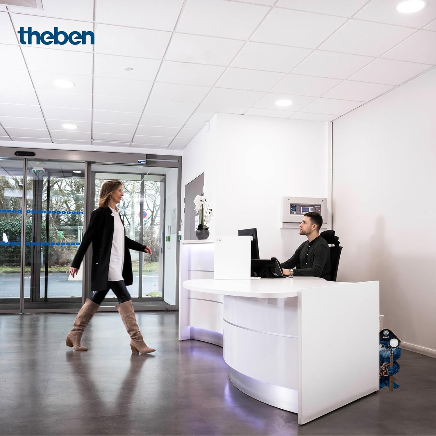 Theben 1030200 PIRA T8 DE détecteur de présence PIR 360° 8 m Plafond