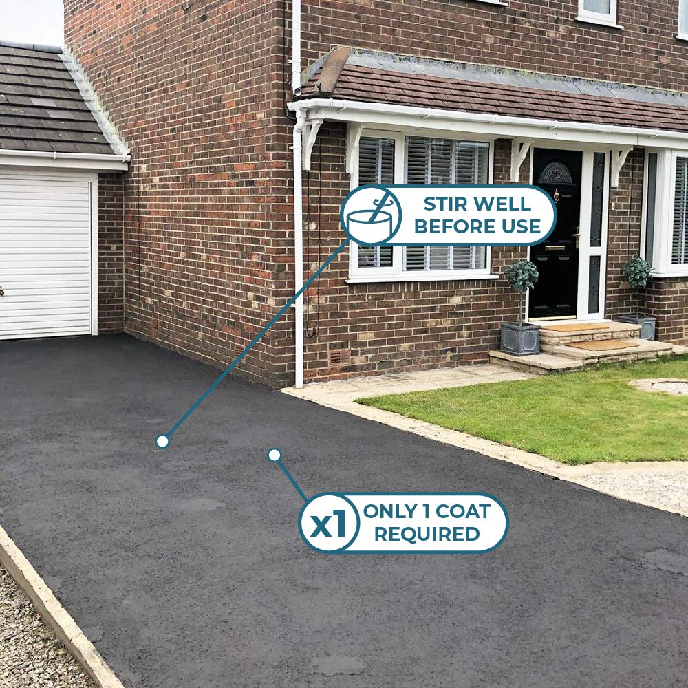 Polar Black Outdoor Concrete Floor and Driveway Tarmac Paint, Slip