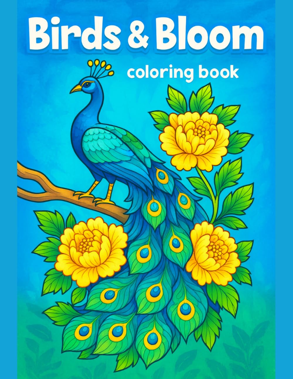 Birds & Bloom Coloring Book Beautiful Garden Bird Scenes for Relaxing and Creative Coloring: Charming Feathered Friends Among Blossoming Flowers, ... Easy Floral Pages for Kids, Teens, and Adults