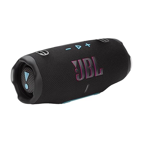 JBL Charge 6 - Portable Waterproof & Drop-Proof Bluetooth Speaker, Bold JBL Pro Sound & AI Sound Boost, 28Hrs Playtime, Built-in powerbank & Comes with a Sturdy/Removable Carrying Strap (Black/Teal)
