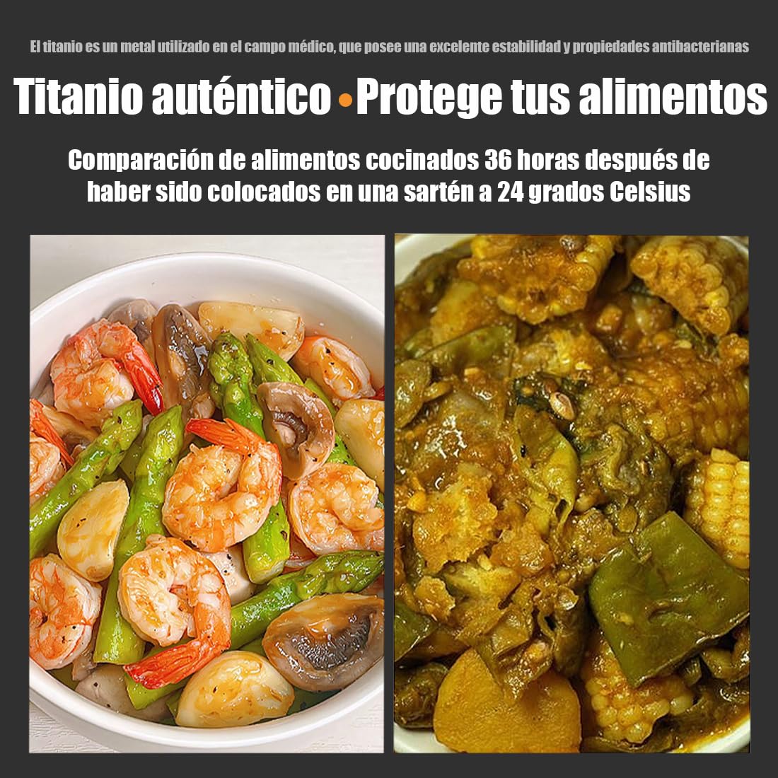 Sarten Titanio Puro, Sarten de Titanio Puro Con Tapa y Espátula, Sartén Titanios Apto Para Todo Tipo de Estufas, Súper Duradero, Resistente A Los Arañazos, Antiadherente (Sin tapa, 22cm)