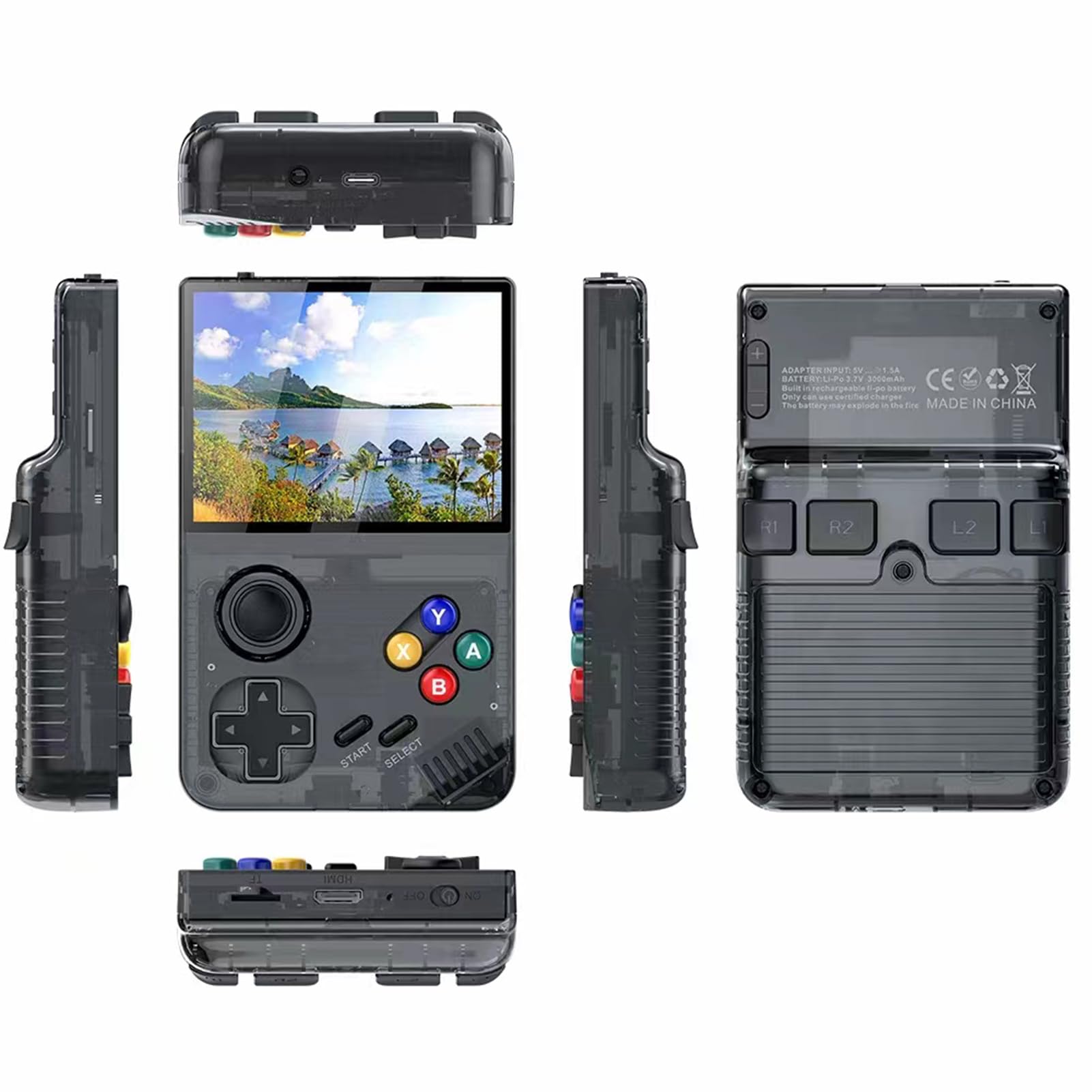 M19 Console di gioco portatile 3 Schermo IPS da 5 pollici Giochi integrati Lettore batteria ricaricabile da 3000 mAh con 25 simulatori classici Doppio slot per schede TF Potere di gioco tascabile