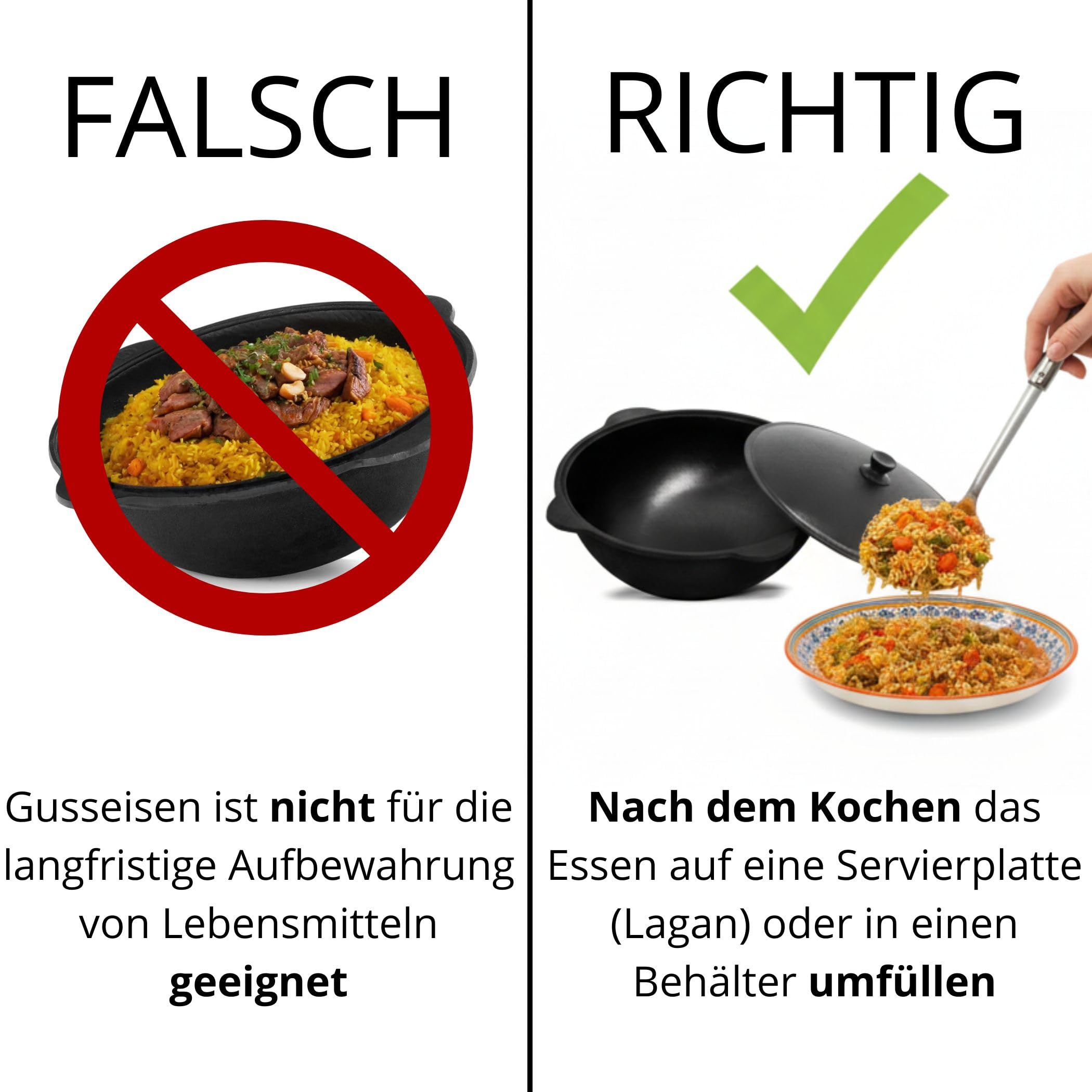 Original Usbekischer Kasan 16 L aus Gusseisen mit Aluminium-Deckel – Namangan Schwenktopf Dutch Oven Feuertopf für Camping Outdoor inkl. Schöpfkelle Schaumlöffel