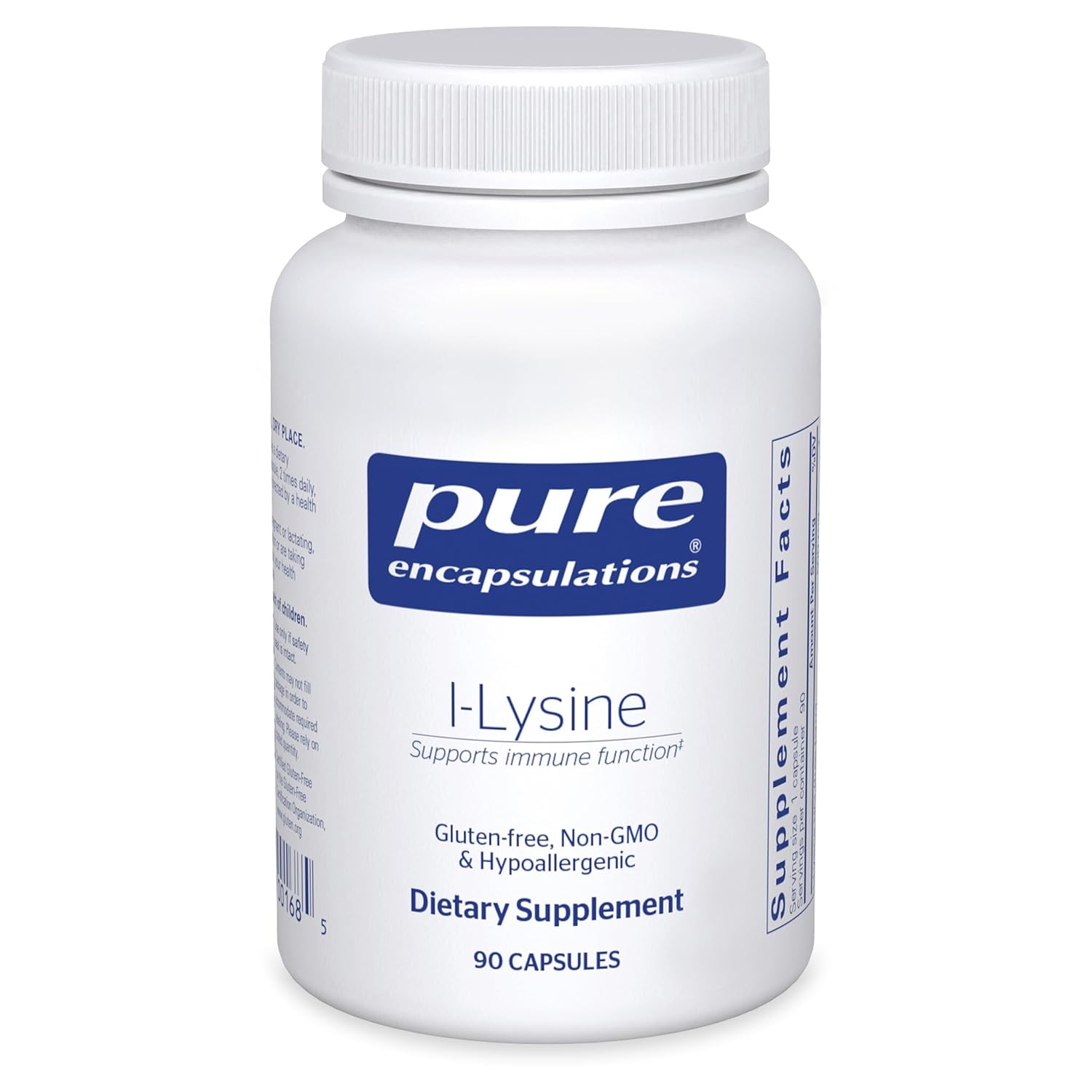 Pure Encapsulations L-Lysine - Essential Amino Acid Supplement for Immune Support Gum Lip Health - with L-Lysine HCl