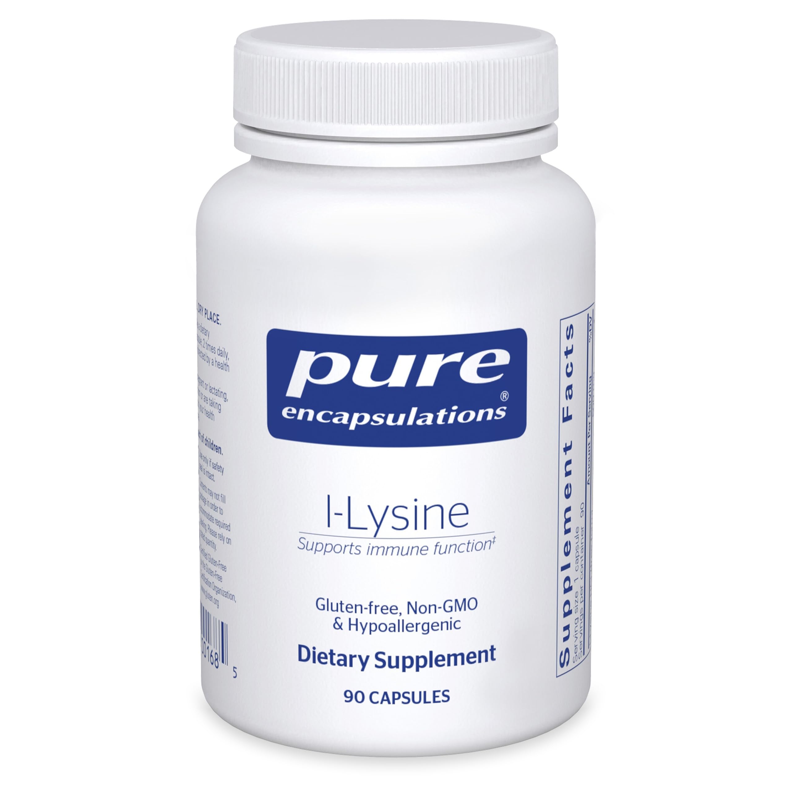 Pure Encapsulations - l-Lysine - Hypoallergenic Supplement Helps Maintain Healthy Arginine Levels and Immune Function - 90 Capsules