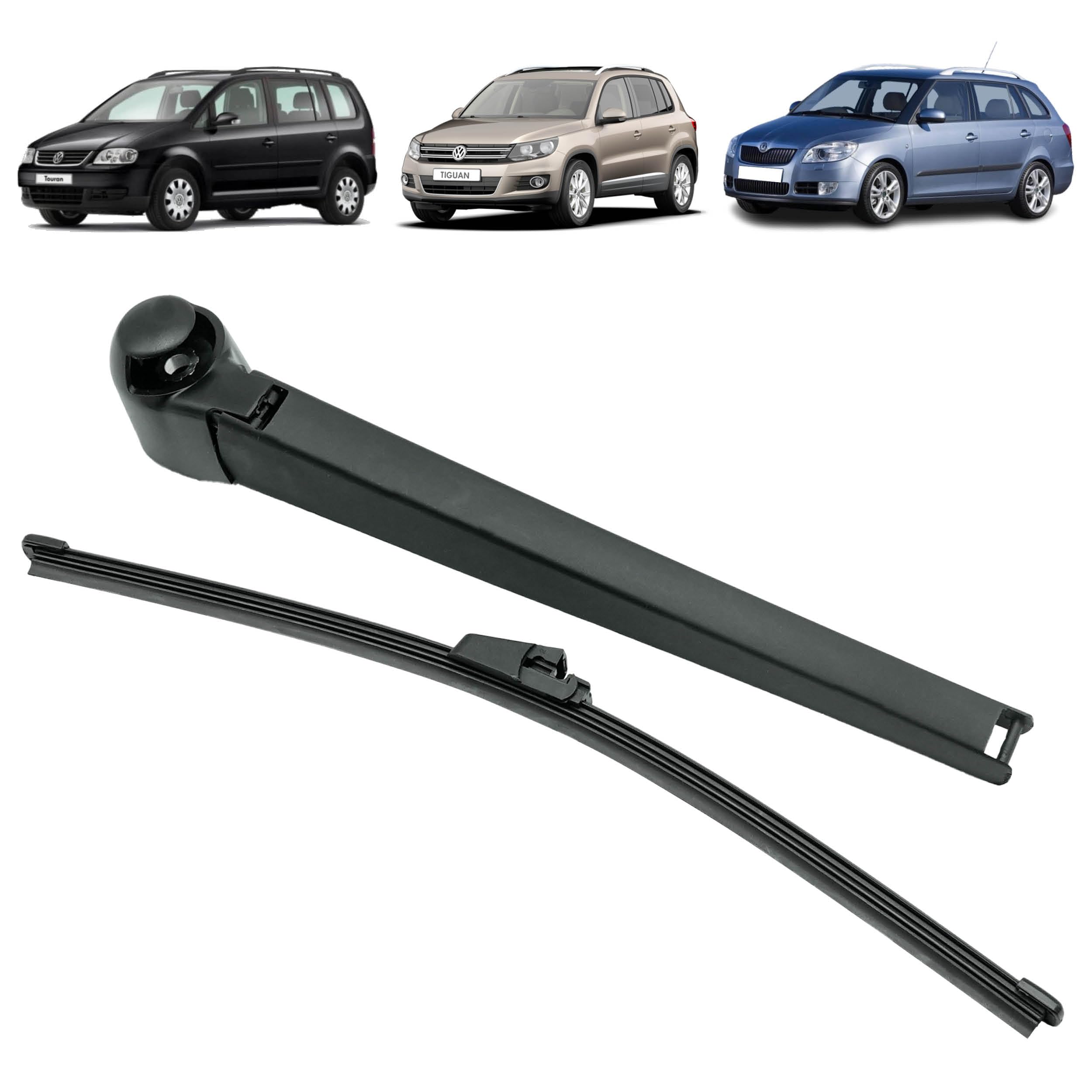 Braccio tergicristallo posteriore compatibile per Fabia 2 Combi (545) (2006-2014), Tiguan 1 (2007-2016) e Touran 1 (2003-2010) con spazzola tergicristallo (lunotto posteriore) 1T0955707C