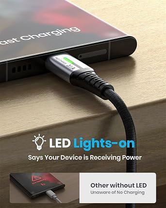 INIU USB C Charger Cable, [2m+2m+1m+1m+0.5m] Type C Fast Charger Cable