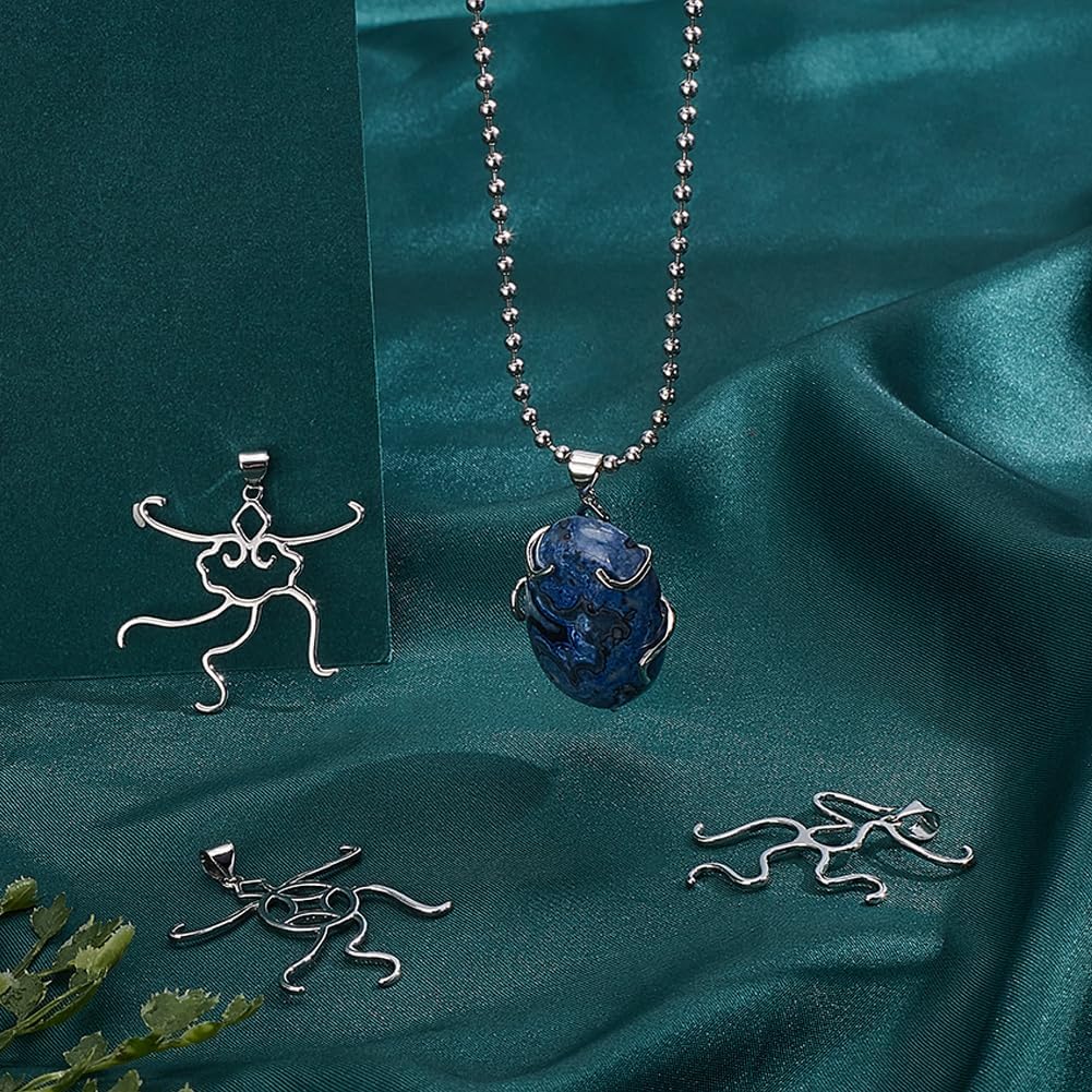 PH PandaHall 4pcs Silver Pendant Blanks, 18K Gold Adjustable Pendant Blank Brass Charm Base Setting Claw Prong Pendants Blanks for DIY Women Gemstone Setting Handmade Necklace Jewelry Making - Image 5