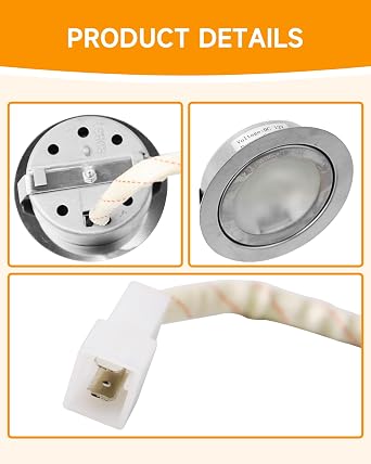 2Pcs Range Hood Light Housing Replaces for SB02300798, Range Hood LED Light Compatible with Broan Nutone PM500 PM500SS EE55000 Halogen Lamp Assembly, Sturdy Glass Cover Lighting Bulb, AC12V MAX 20W