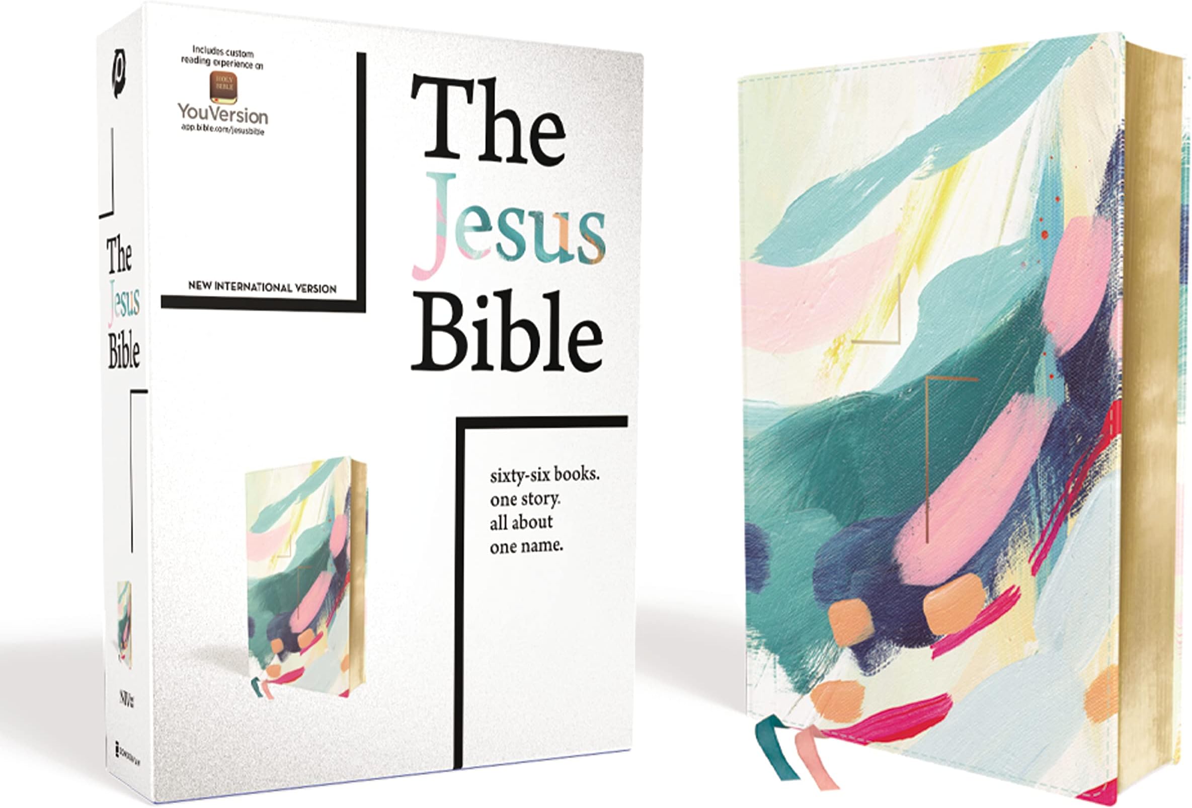 The Jesus Bible Artist Edition, NIV, Leathersoft, Multi-color/Teal, Comfort Print