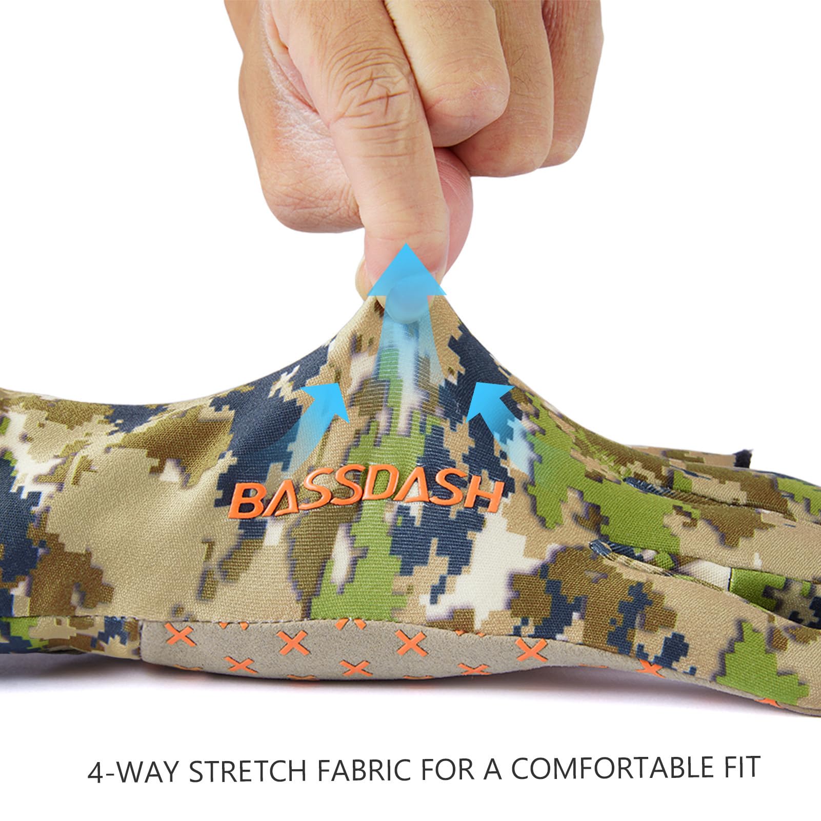 BASSDASH Guantes unisex de caza con forro polar sin dedos para clima frío, UPF 50+, ligeros, para fotografía de pesca, HG06