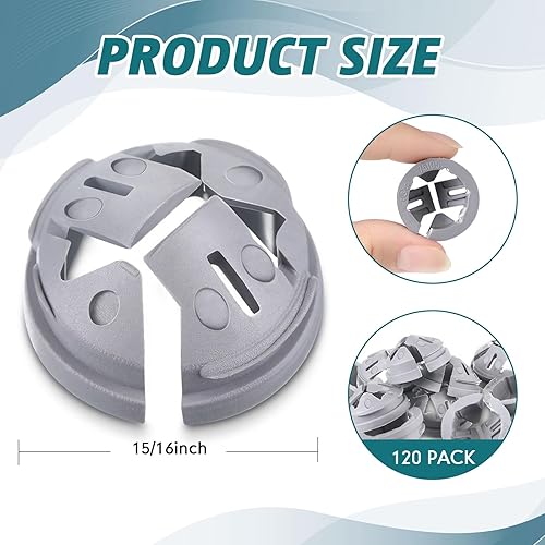 Miniatura 2 de Sintuff 120 piezas 3/8 pulgadas - 1/2 pulg. Conector a presión de botón no metálico a granel gris NM Conector de cable Conector de conducto