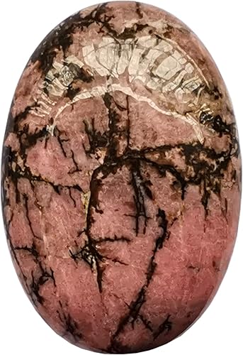 Vista 95 de Jaspe de sangre de dragón natural, bolsillo ovalado en la palma de la palma, cristal curativo para masaje, spa, piedra energética, cristales y Jaspe