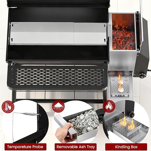 Miniatura 3 de Gravity Smoker Side Firebox Kit de reequipamiento para Char Criller Carbón Barril Parrilla Parte para Master Forge Chargriller Offset Madera Pellet