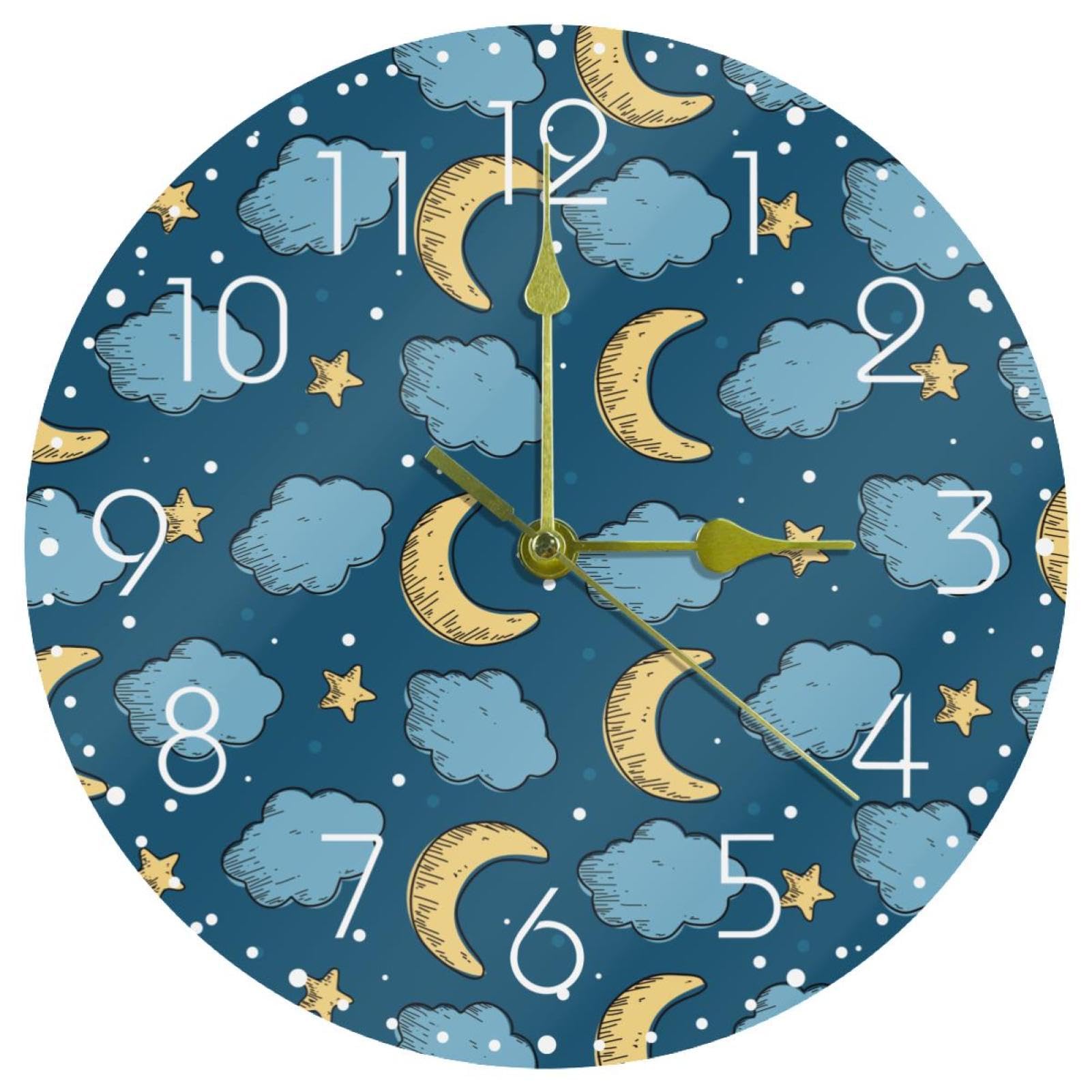 Horloge murale silencieuse fonctionne avec piles pour maison et salon