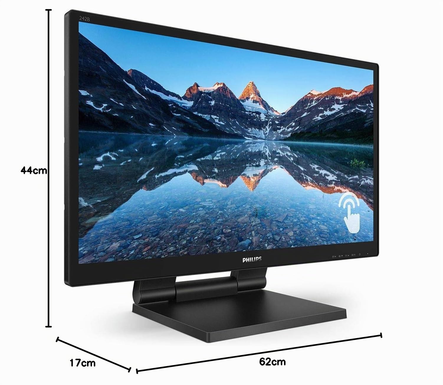 Philips 242B9T Monitor 24 Pulgadas FHD, 60Hz, IPS, 5 ms GtG, Altura Ajustable, Altavoces (1920x1080, 1x HDMI 1.4, 1x DP 1.2, USB-Hub), Negro