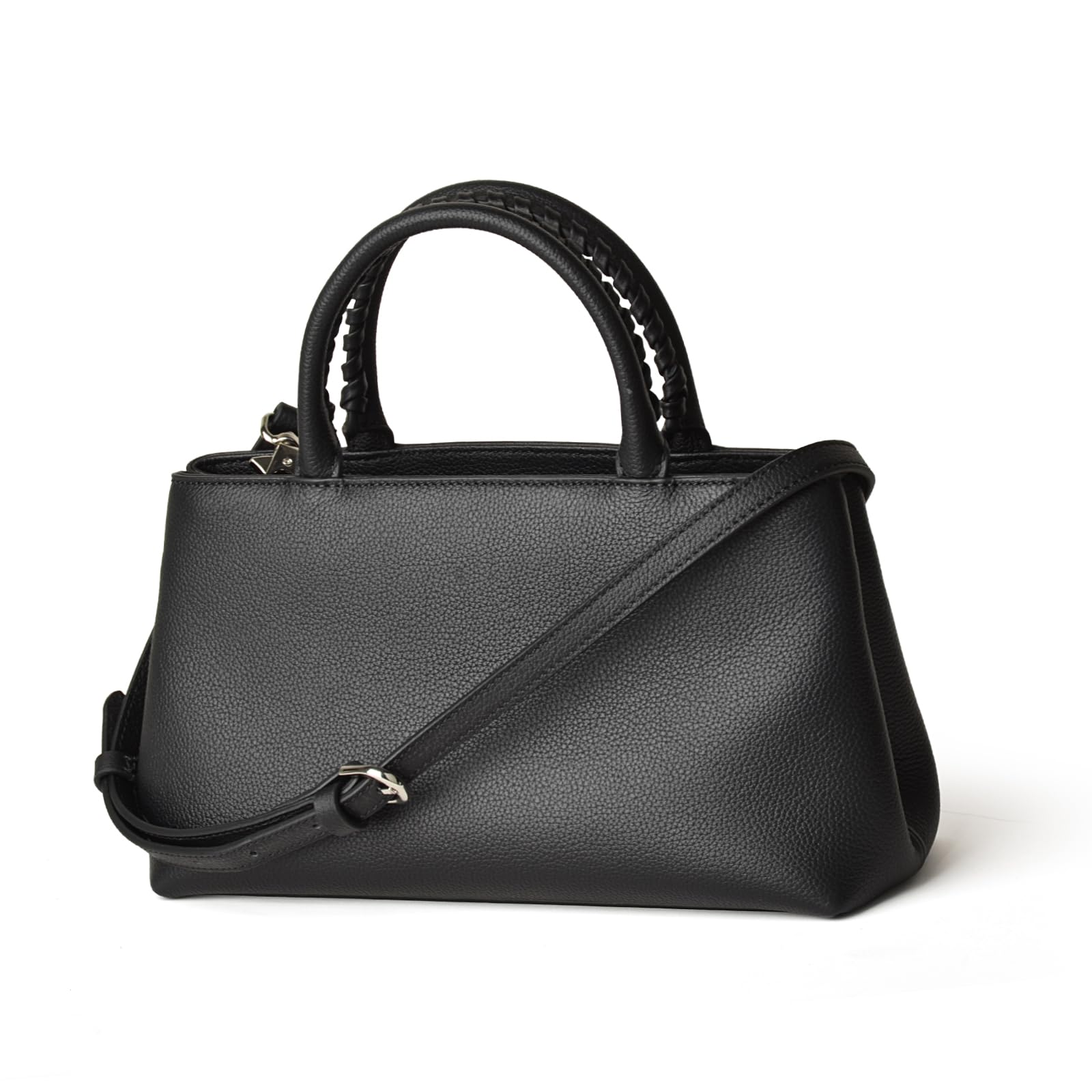 DONNAIN Mini bolso de mano de cuero de grano completo, bolso con asa superior y pequeñas bolsas cruzadas de cuero para mujer con correa ajustable