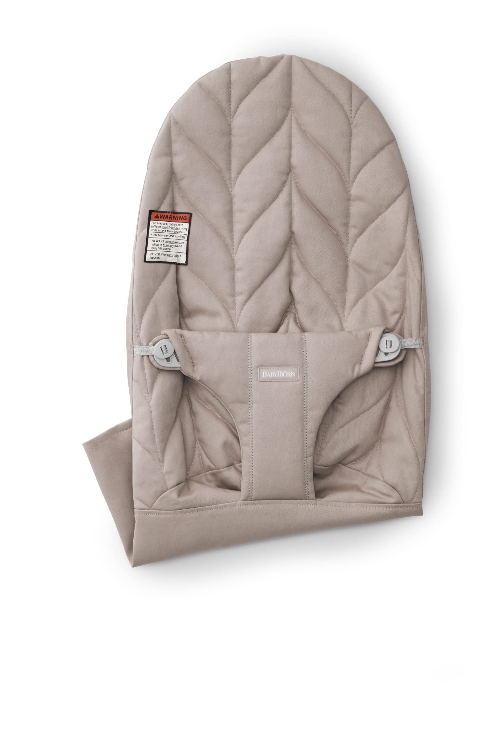 BabyBjörn Fabric Seat Bouncer Bliss, Cotton Petal Quilt, Sand Grey