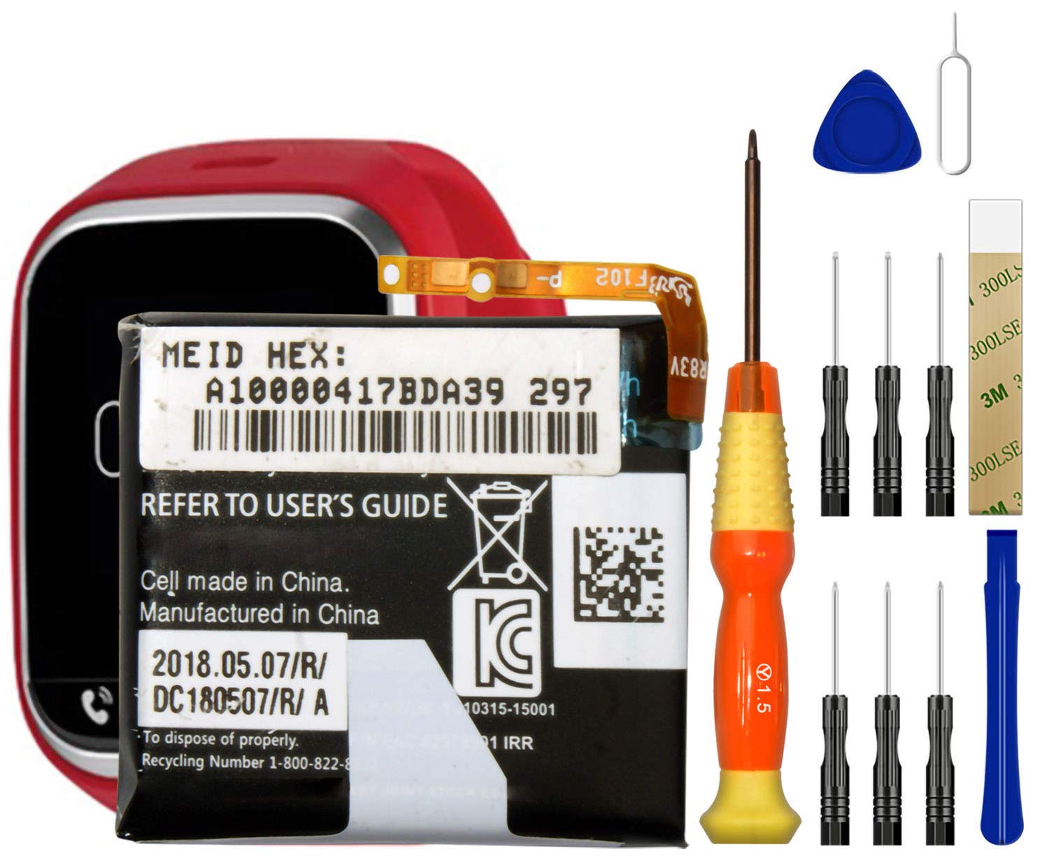 Replacement Battery BL-S5 for Verizon Gizmo Gadget Smart Watch LG-VC200B VC200 LG-VC200 with Repair Tool Kits