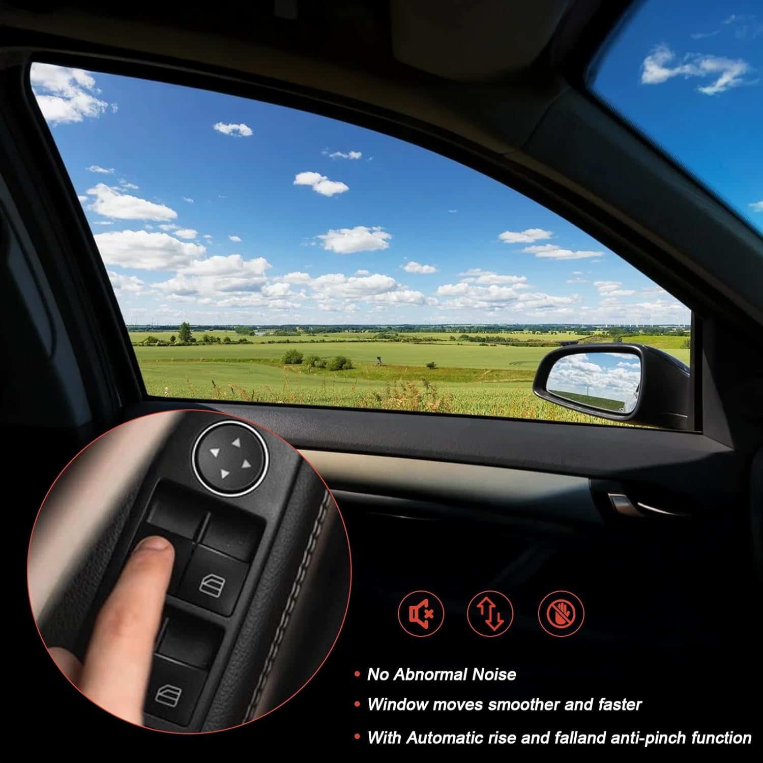 Front Left Driver Side Power Window Lift Motor Compatible with 2001-2006 Lexus LS430, ES300, ES330/Toyota Camry, Highlander, RAV4, with Anti-Clip Function, Replace# 8572033130, 8572033140